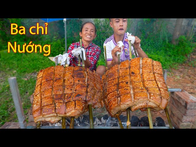 Bà Tân Vlog - Lần Đầu Làm 2 Tảng Thịt Ba Chỉ Khổng Lồ Nướng Muối Ớt Đãi Cả  Làng - YouTube